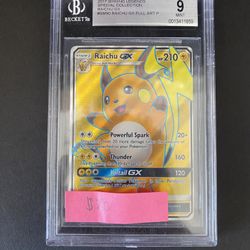 2018 Pokemon Raichu GX SM90 Full Art Black Star Promo Shining Legends BGS 9 