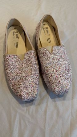 TOMS Glitter Slip-On Flats Size 9