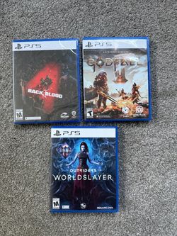PS5 Game Lot of 3: Back 4 Blood, Godfall Ascended Edition, Outriders Worldslayer