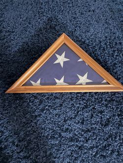 Folded American Flag Memorial Display Case