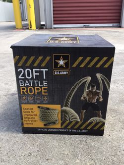 20 FT U.S. Army Battle Rope GYM WORKOUT ARMS back free rope weight loss arm program