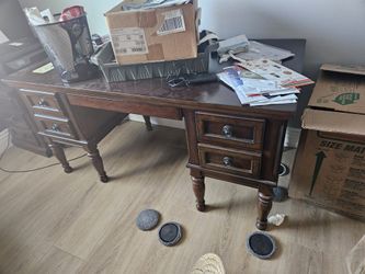 Desk Book Shelf And File Cabinet For Sale