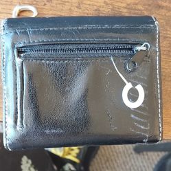 Black Faux Trifold Wallet