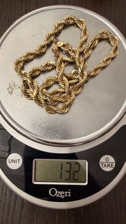 14 k Rope chain 132 grams