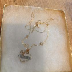 Number 1 Necklace 14 Karat Gold 