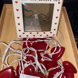 Valentines Red Heart String Lights Plug in Valentine's Day Decorations