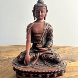Terracotta Meditating Buddha Holding A Vase 