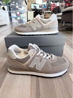 Men's New Balance 574 Shoes - Grey White - Size 7.5, 10, 10.5, 12, 13, 14