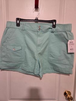 Women's Mint Green Cotton Shorts Size 20