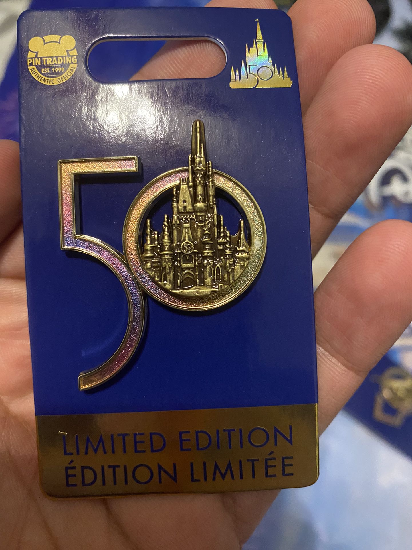 Disney World 50th Anniversary Cinderella Castle Limited Edition Pin
