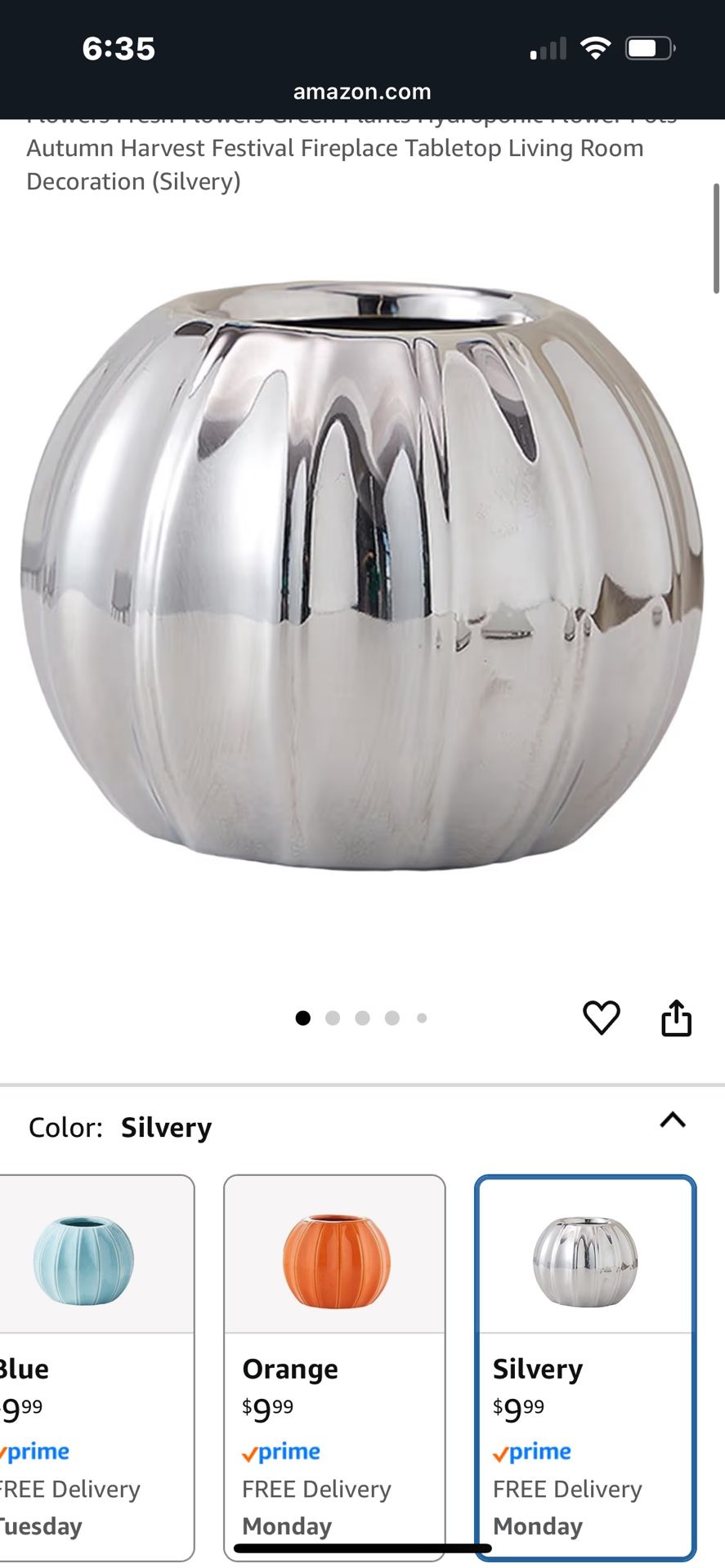 White(not Silver). Pumpkin Vases. 10 Pieces.