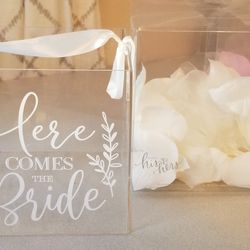 Wedding Signs,  Stands, Belts, and Bride Glasses