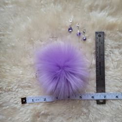 5" Lavender Pom Pom Keychain 