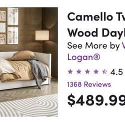 Camello Twin Solid Wood Daybed with Trundle