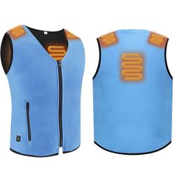 Lightweight Heating Warm Veat Rechargeable Polar Fleece Electric Heating Jacket for Winter Outdoor Heated Clothing Washable(No Battery)