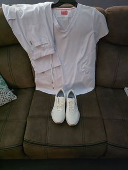 Ava Theresa White Scrubs -(Large)