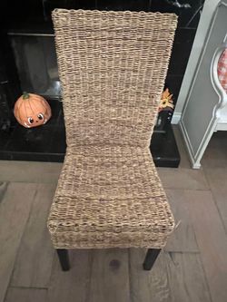 Wicker High-Back Dining Chair