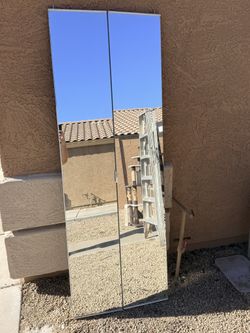 Metal Glass Mirror Bi-Fold Sliding Closet Door - 27.5” x 78”
