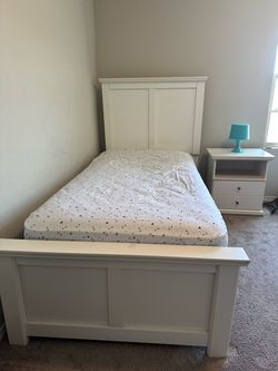 Ashley Twin Panel Bed + Nightstand