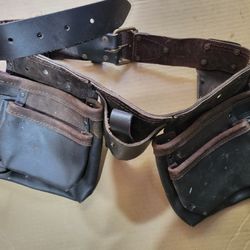 Oil Tanned Leather Tool Belt Pouch New!