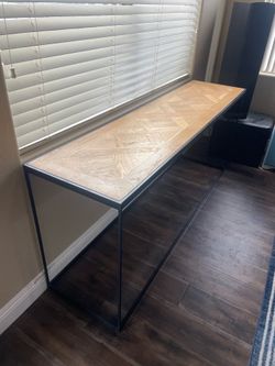 Restoration Hardware Reclaimed Oak Parquet Console Table