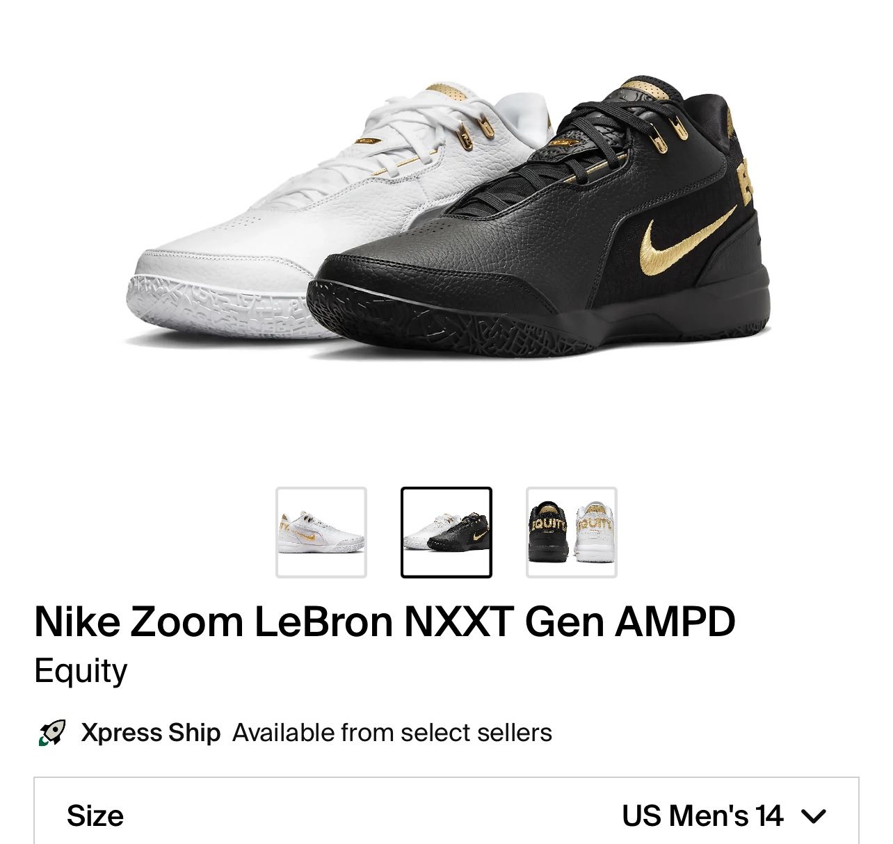 NIKE ZM LEBRON NXXT GEN AMPD FJ1566 103 MEN SIZE 14