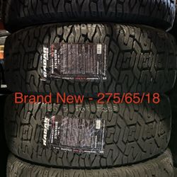 (4) - 275/65/18 Radar Renegade AT Pro Tires