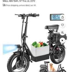 AZHAR 500W Electric Scooter with Seat for Adults, 25 MPH, 30 Miles, 48V 15Ah, 14" Tire, UL 2272