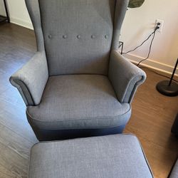 Ikea Strandmom Fabric Arm Chair And Ottoman