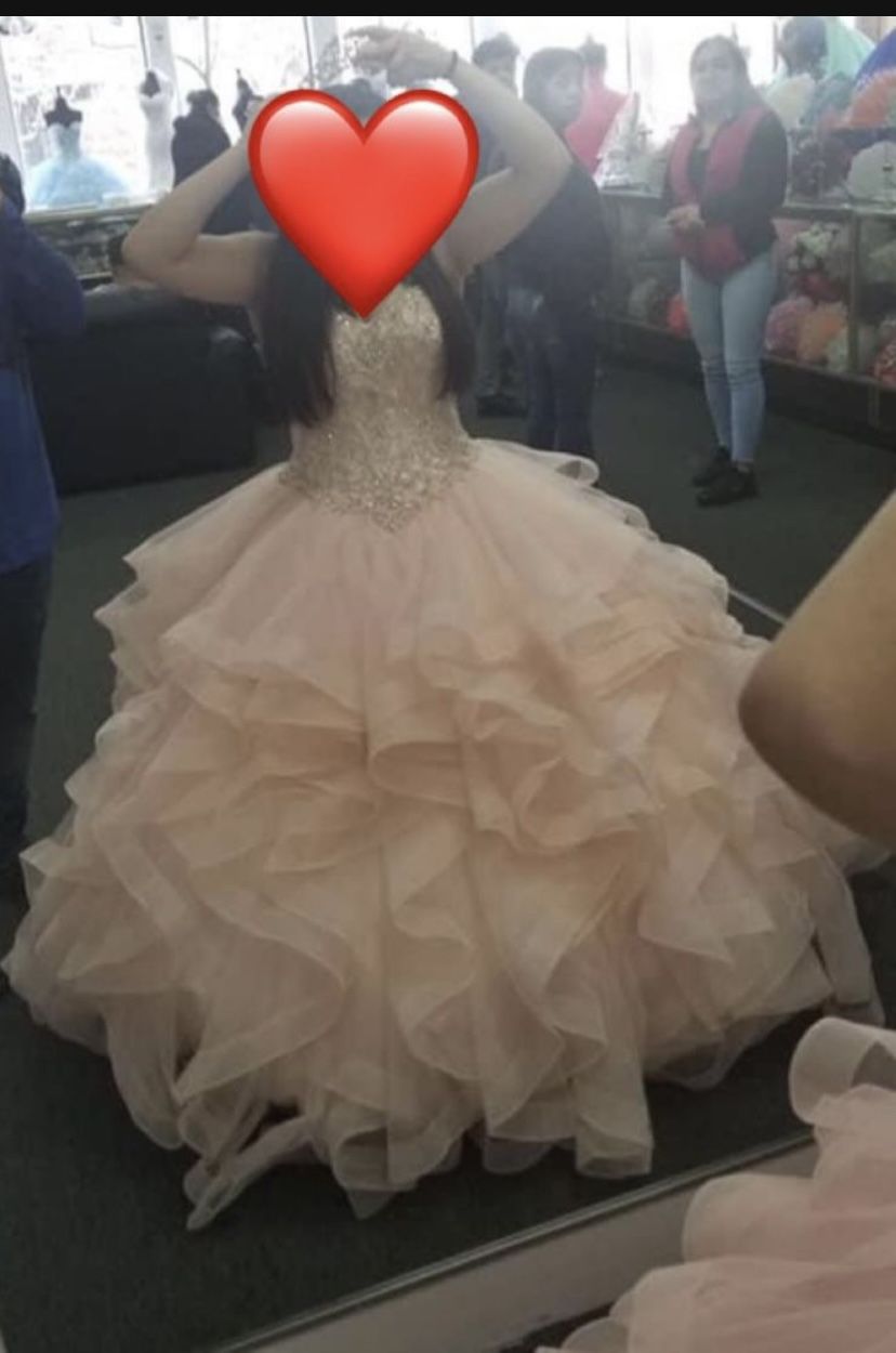 Morilee Sz L/xl 14/16 Blush Pink Ballgown Dress