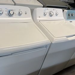 Ge He Top Load Washer With Agitator And Gas Dryer Set 