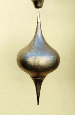 LARGE MOROCCAN-STYLE PIERCED TIN HANGING LANTERN

