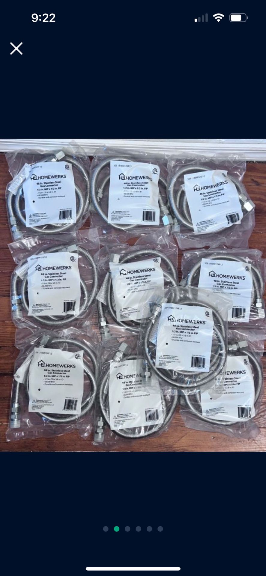 Homewerks Worldwide 1/2 in. MIP x 1/2 in. FIP x 48 in. Stainless Steel Gas Connector 1/2 in. Outer Diameter x 3/8 in. Inner Diameter