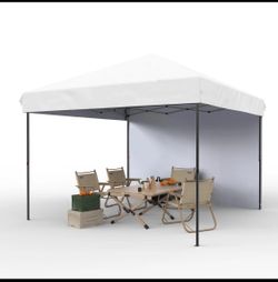 New Other Garvee 10'x10' Pop-Up Canopy Tent With Sidewall, Stakes & Ropes White