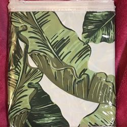 Tropical Palm Leaf Fabric Shower Curtain NEW in Sealed Package!