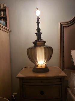 Beautiful smokey gray vintage lamp