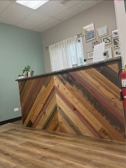 Custom Solid Wood Receptionist Desk/ Salon Front Desk