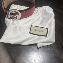 Red Gucci belt for women