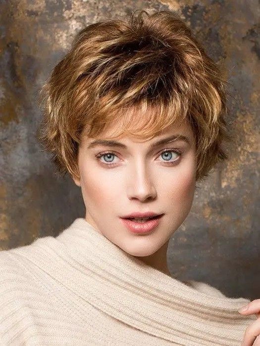 Flirty Short Layered Wig In Auburn Color