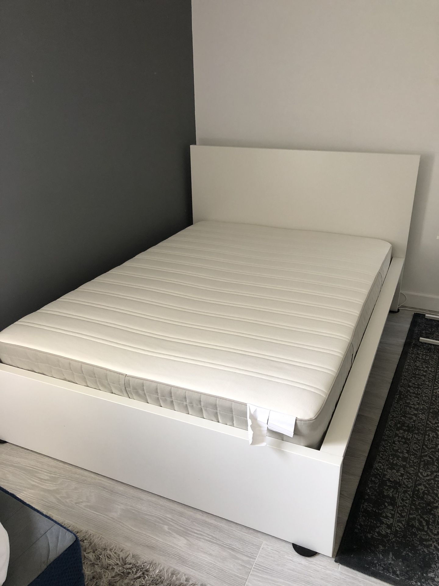 IKEA Full Size Bed with Mattress (Like New!) - Moving Sale