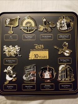 D23 Celebrating 10 Fantastic Years Pin set for Disney Fan Collector