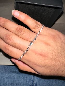 925 silver diamond cut rope bracelet brand new