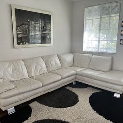 Leather Corner Sofa with Right Chaise