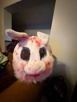 Large tiger and killer rabbit Halloween mask