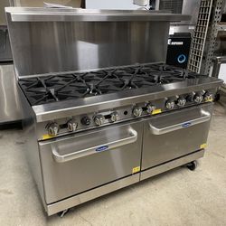 CookRite AGR-10B 60” Gas Range with 10 Burners and Double Oven