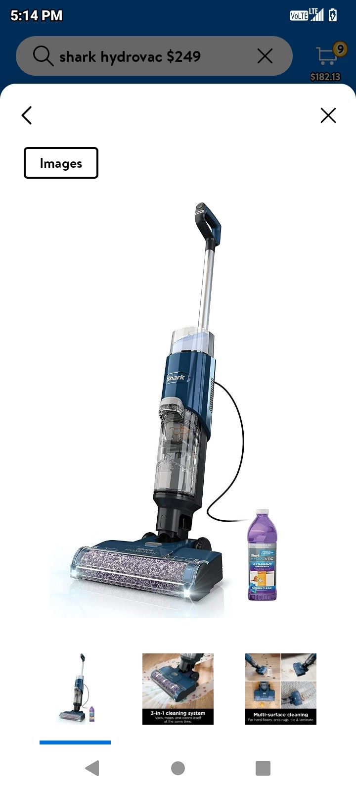 Shark Hydro Vac 3 In 1 (Shampooer, Steam Mop, Vacuum)