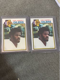 Lot of two 1979 Topps #390 Earl Campbell Houston Oilers Rookie Football Card