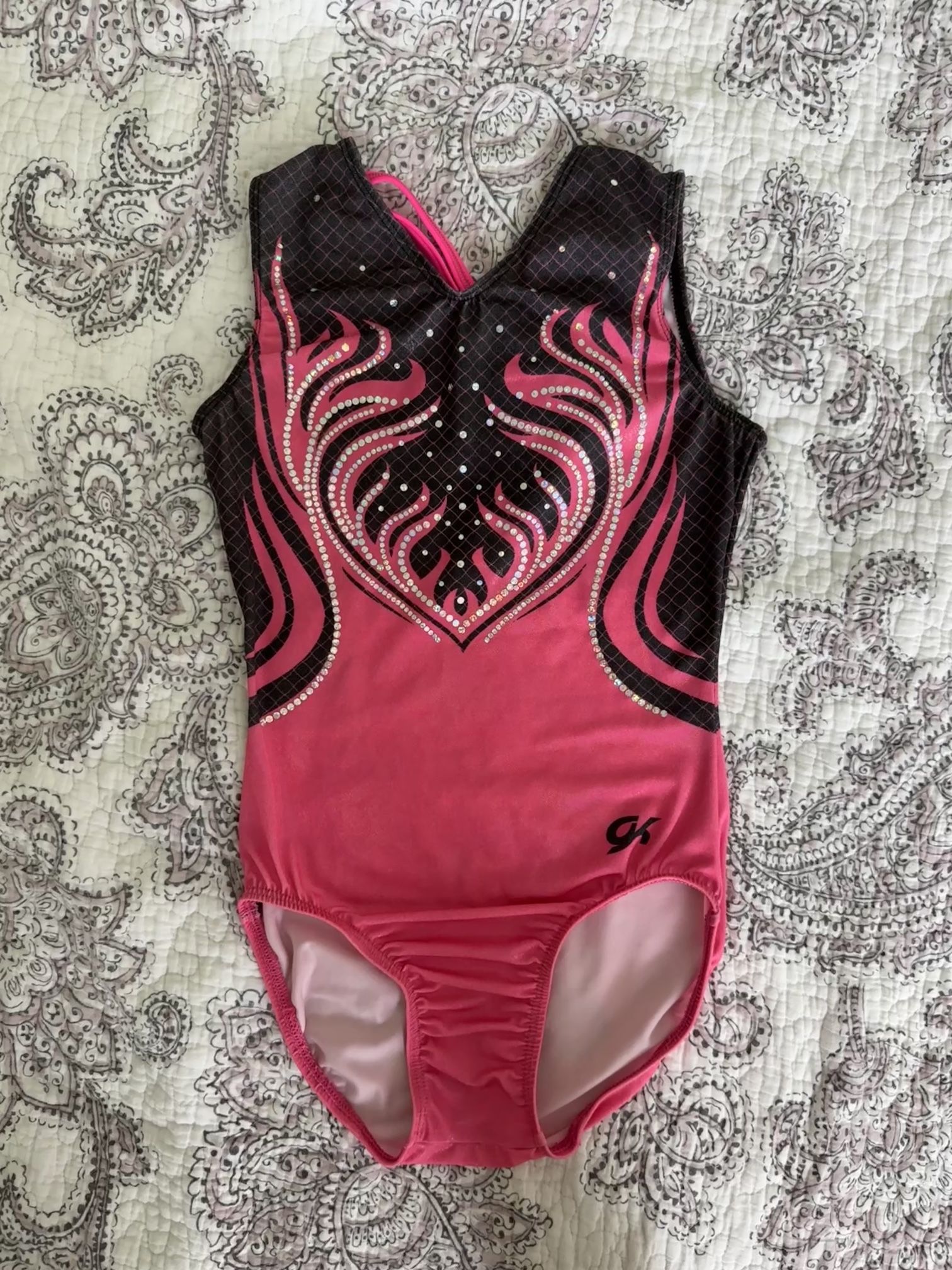 Hot Pink Gk Gymnastics Leotard Size AS