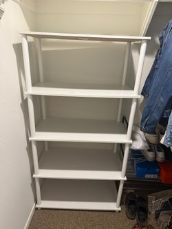 White 5-tier shelving unit