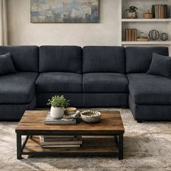 Oversized Corduroy Sofa Sectional-Black Or Gray Couch